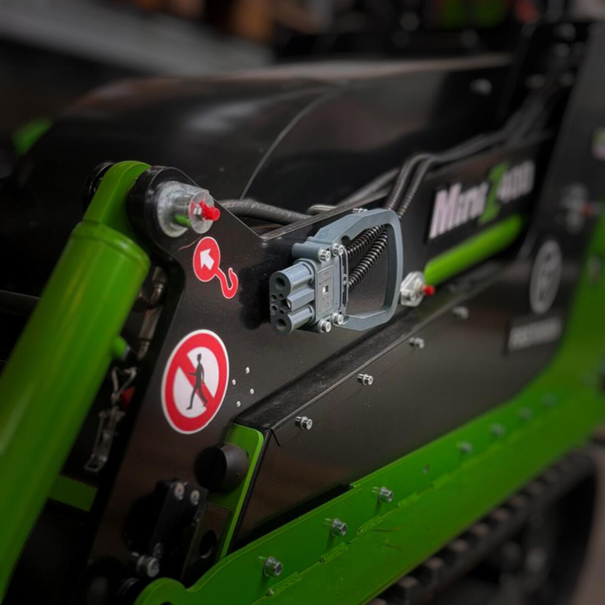 Cable set pre-installed for electric attachments